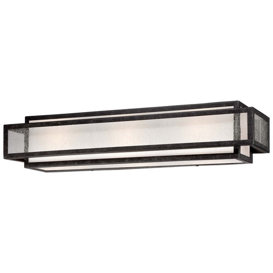 Lavery Camden Square Aged Charcoal & Seeded Glass 3 Light Bath Bar