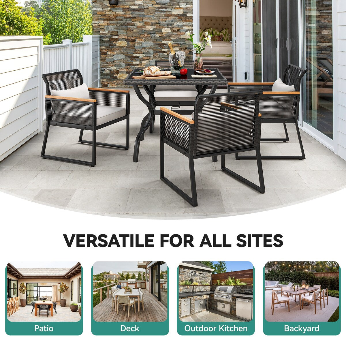 Moasis Wicker Dinner Table