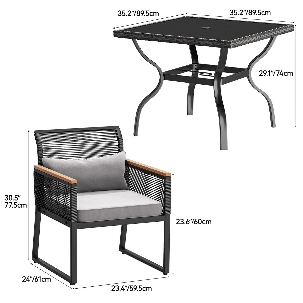 Moasis Wicker Dinner Table