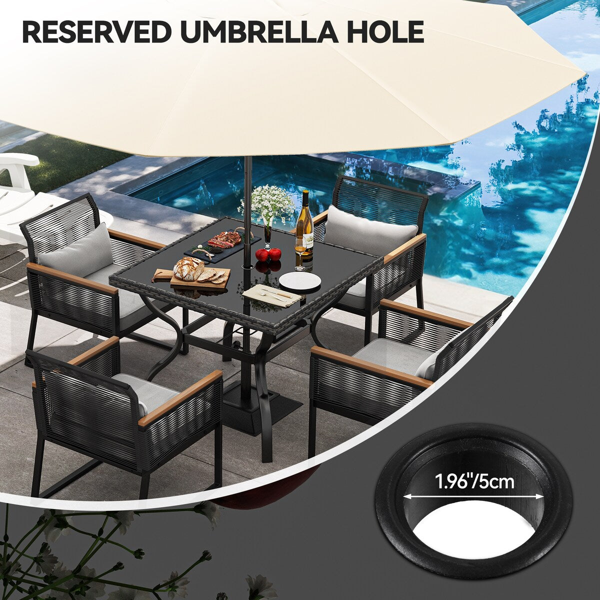 Moasis Wicker Dinner Table