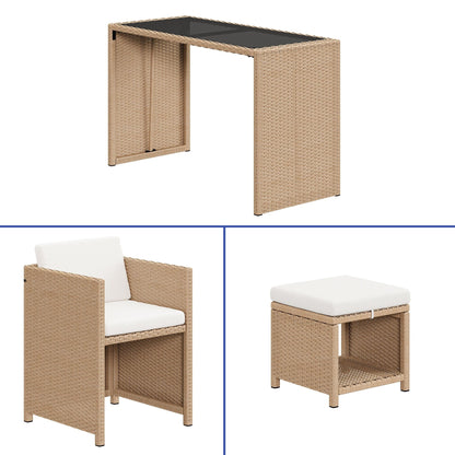 Moasis 5-Piece Outdoor Furniture Wicker Bar Set - 5PCS