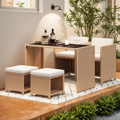 Moasis 5-Piece Outdoor Furniture Wicker Bar Set - 5PCS