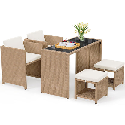Moasis 5-Piece Outdoor Furniture Wicker Bar Set - 5PCS