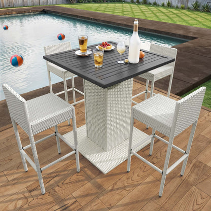 Moasis 5-Piece Wicker Patio Bar Set - 5 Pcs