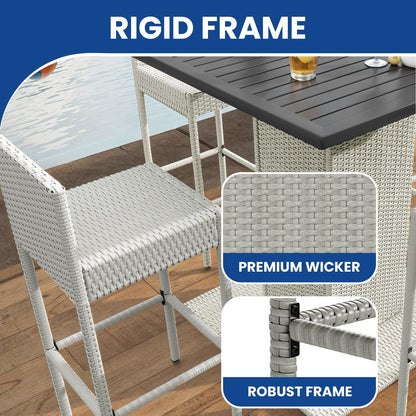 Moasis 5-Piece Wicker Patio Bar Set - 5 Pcs