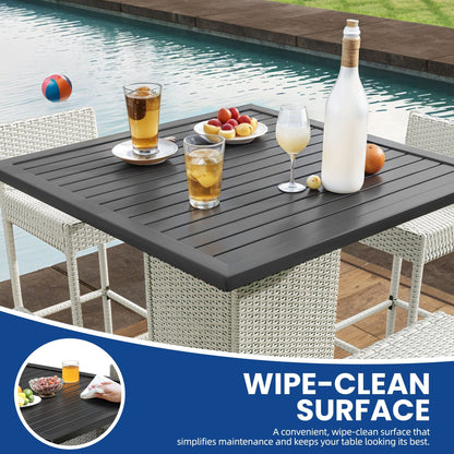 Moasis 5-Piece Wicker Patio Bar Set - 5 Pcs
