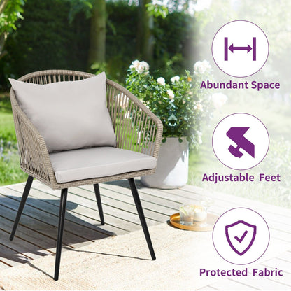 Moasis Wicker Bistro Set Outdoor Furniture - 3 Pcs