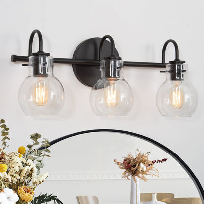 Modern 2/3/4/5-Light Bathroom Vanity Light Globe Glass Wall Sconce Minimalist Design