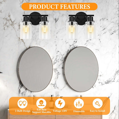 Modern 2/3/4-light Bathroom Dimmable Vanity Lights Wall Sconces