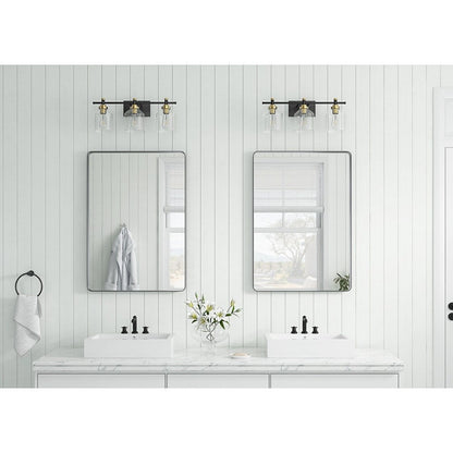 Modern 3-Light Transparent Glass Style Vanity Lighting Fixture