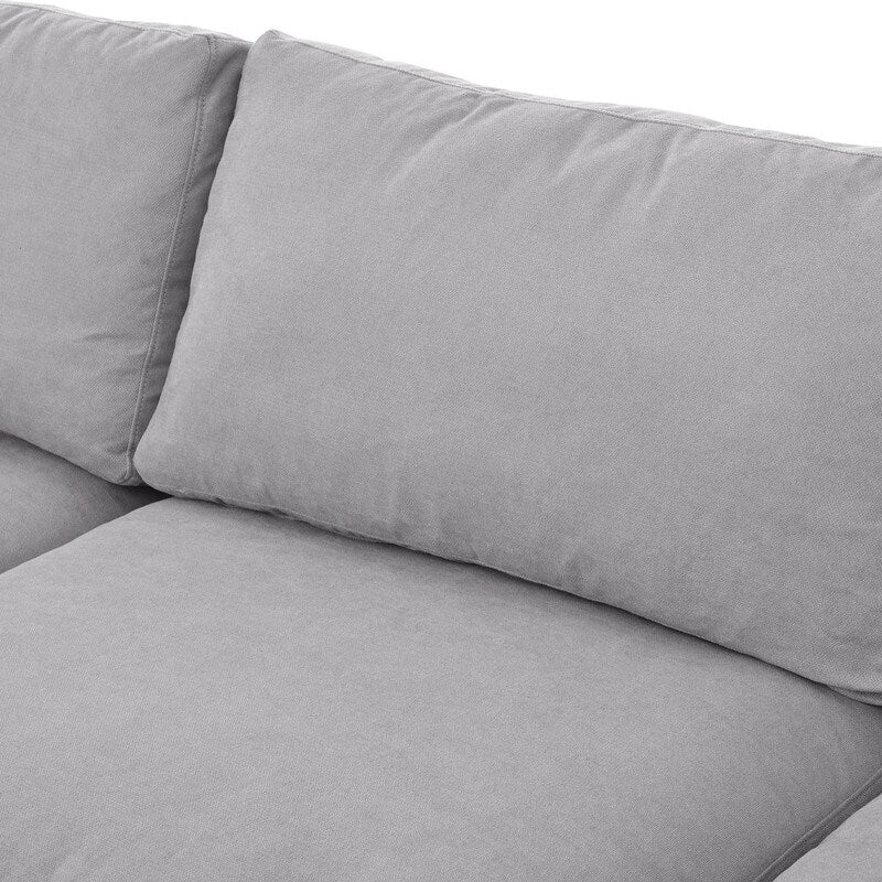 Modern 3-Seat Convertible Sectional Sofa Couch, Grey