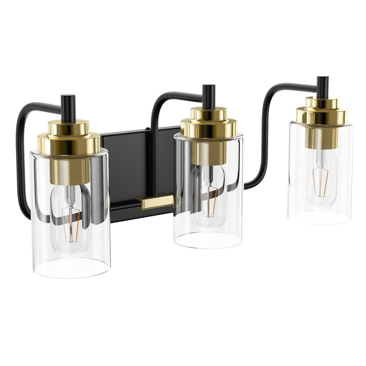 Modern Vanity Light Fixture with Cylinder Glass Shade