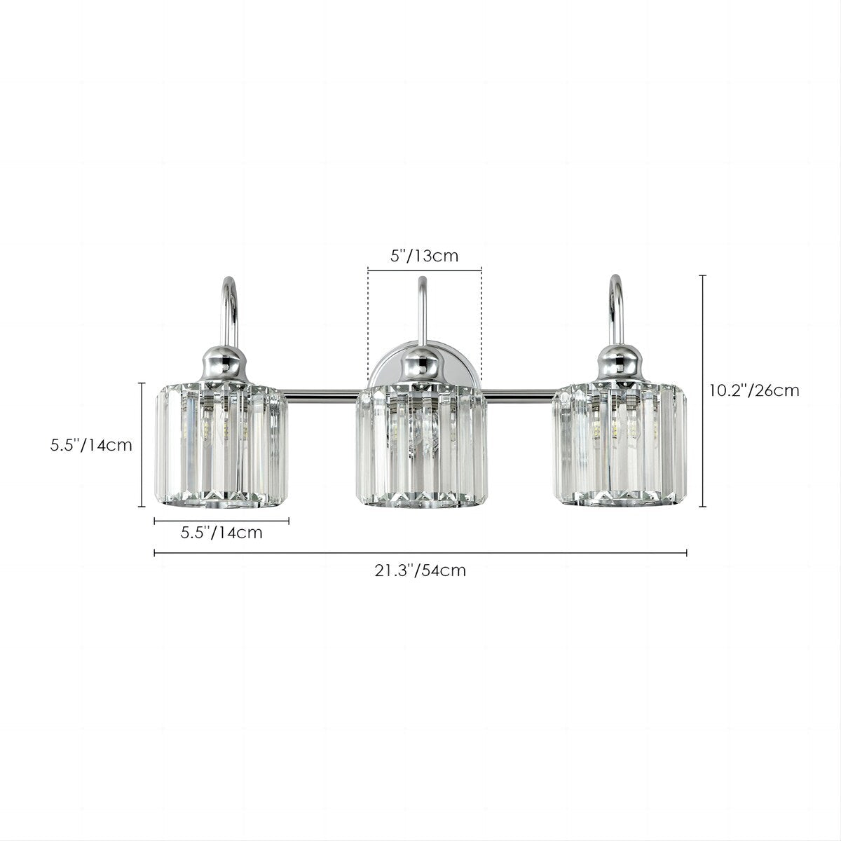 3/ 4-Light Modern Glam Crystal Dimmable Bathroom Vanity Light Linear Wall Light