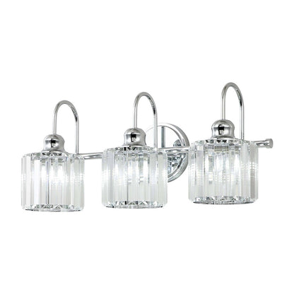 3/ 4-Light Modern Glam Crystal Dimmable Bathroom Vanity Light Linear Wall Light