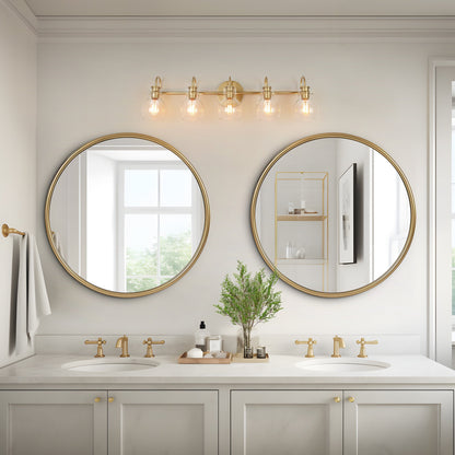 Modern Gold 3-Light Bathroom Vanity Light Orb Glass Wall Sconce