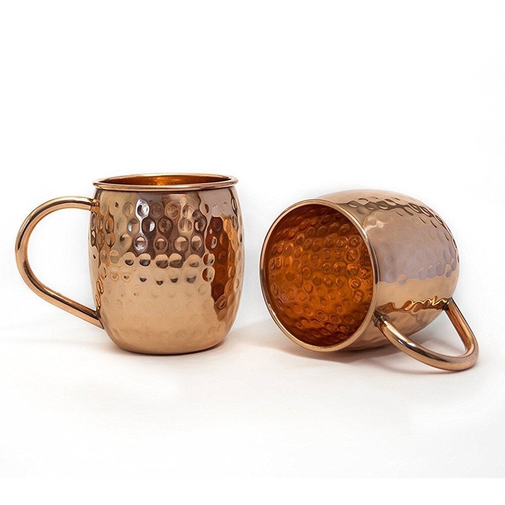 Modern Home Authentic 100 Percent Solid Copper Hammered Moscow Mule Mug