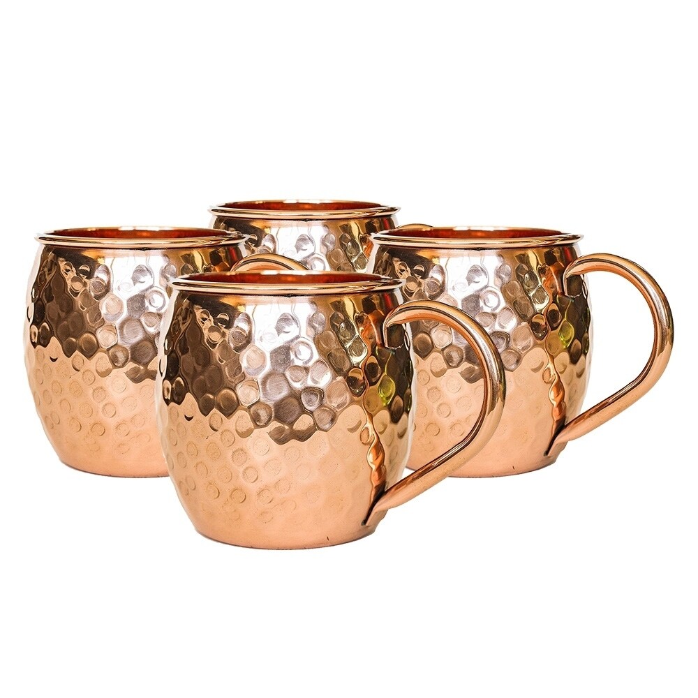Modern Home Authentic 100 Percent Solid Copper Hammered Moscow Mule Mug