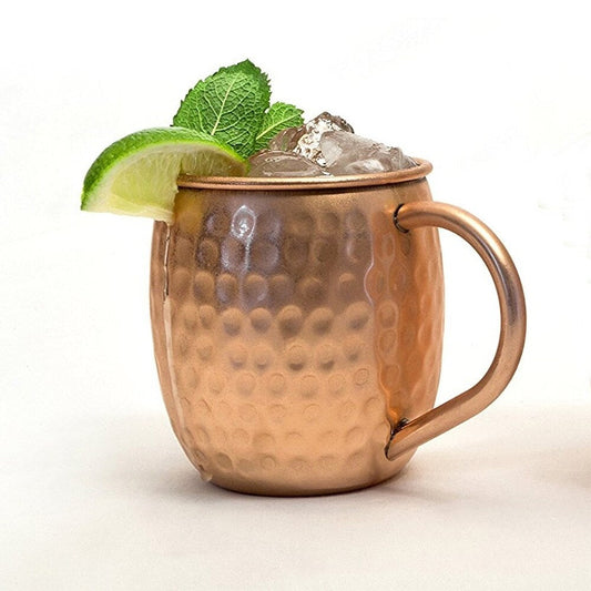 Modern Home Authentic 100 Percent Solid Copper Hammered Moscow Mule Mug