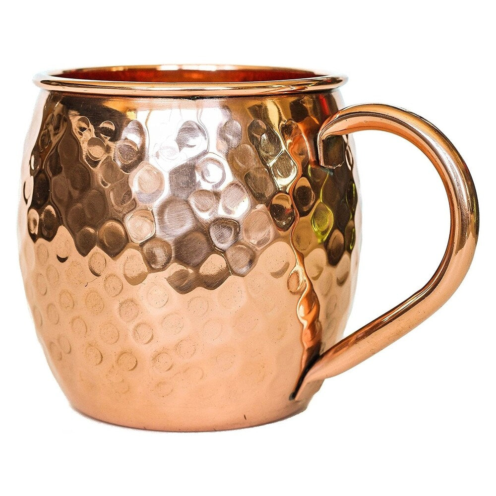 Modern Home Authentic 100 Percent Solid Copper Hammered Moscow Mule Mug