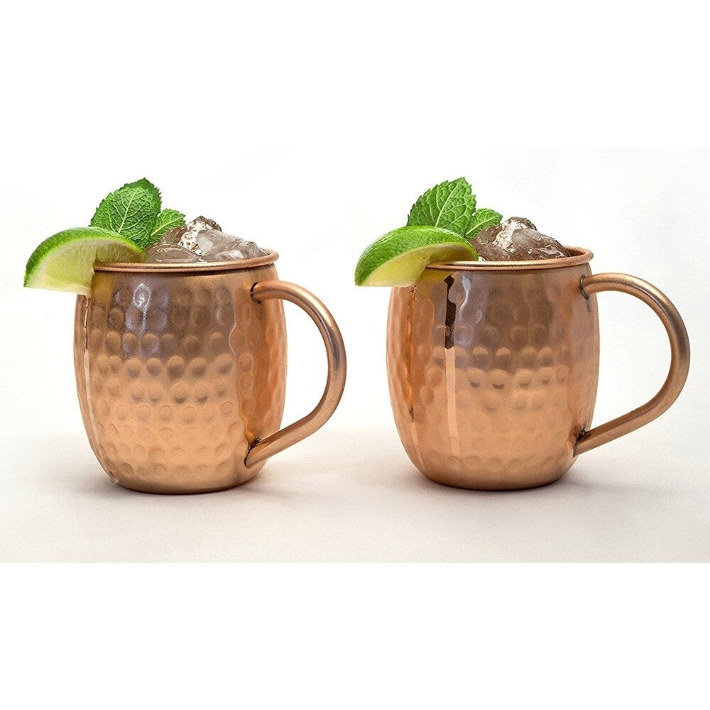 Modern Home Authentic 100 Percent Solid Copper Hammered Moscow Mule Mug