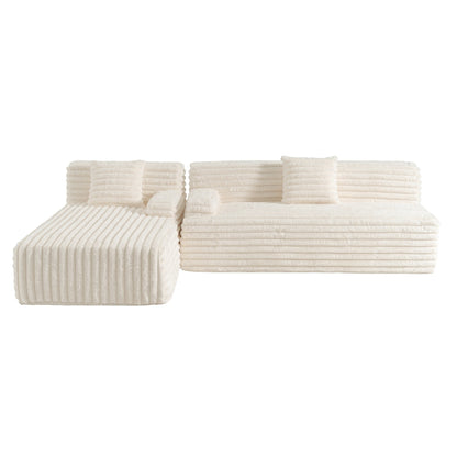 Modern Modular Cloud Sectional Sofa Free-Combined Couch with 2 Throw Pillows for Living Room