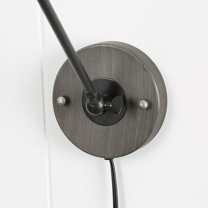 Set of 2 Modern Adjustable Swing Arm Lights Plug-in Hardwire Wall Sconces