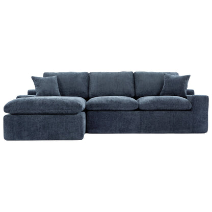 Modular Chenille Cloud Sectional Sofa with Double-Layer Cushions, Side Storage and Matching Pillows for Living Room