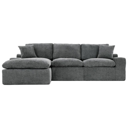 Modular Chenille Cloud Sectional Sofa with Double-Layer Cushions, Side Storage and Matching Pillows for Living Room