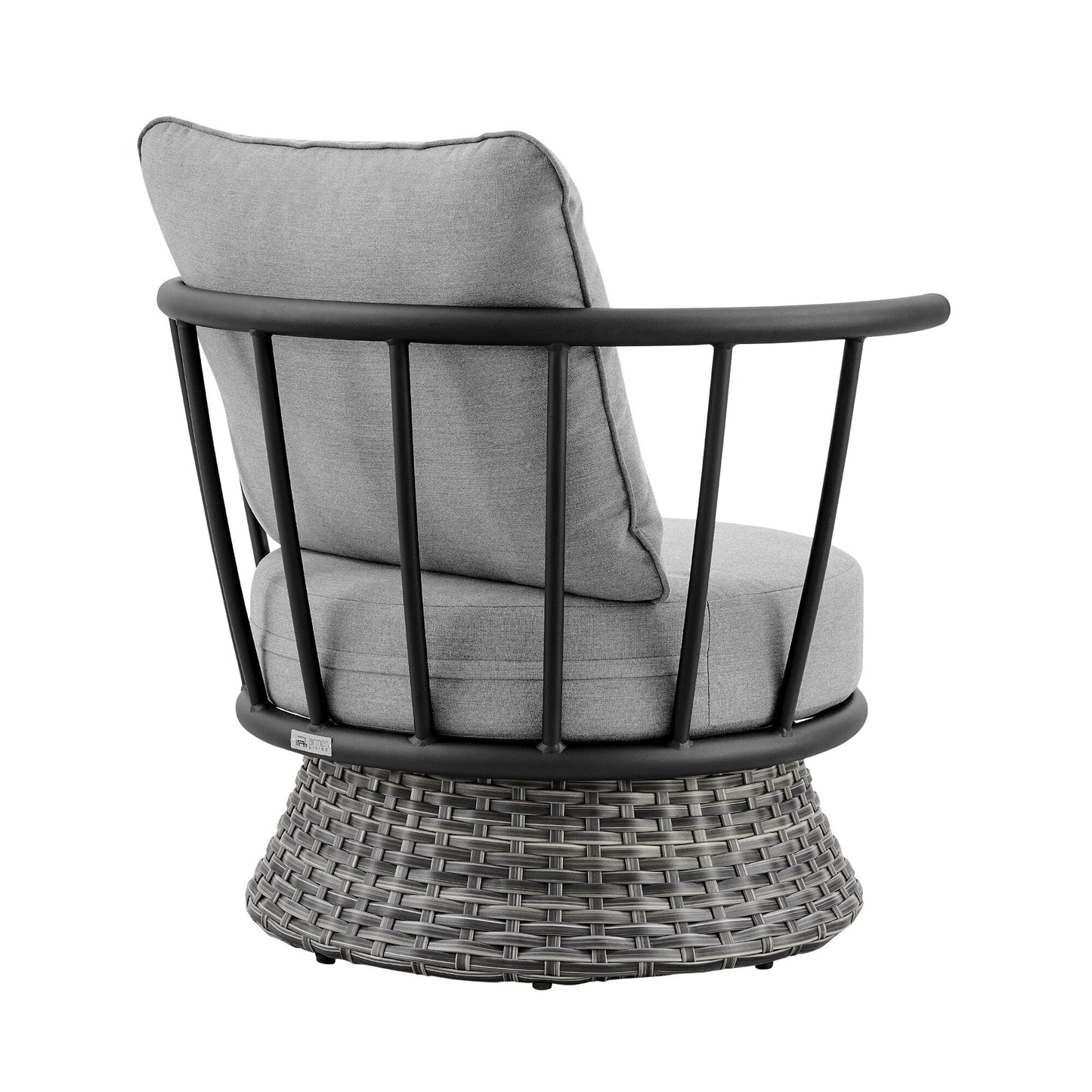 Monk Modern Gray Wicker and Aluminum Outdoor 4 Piece Conversation Set with Swivel Chairs