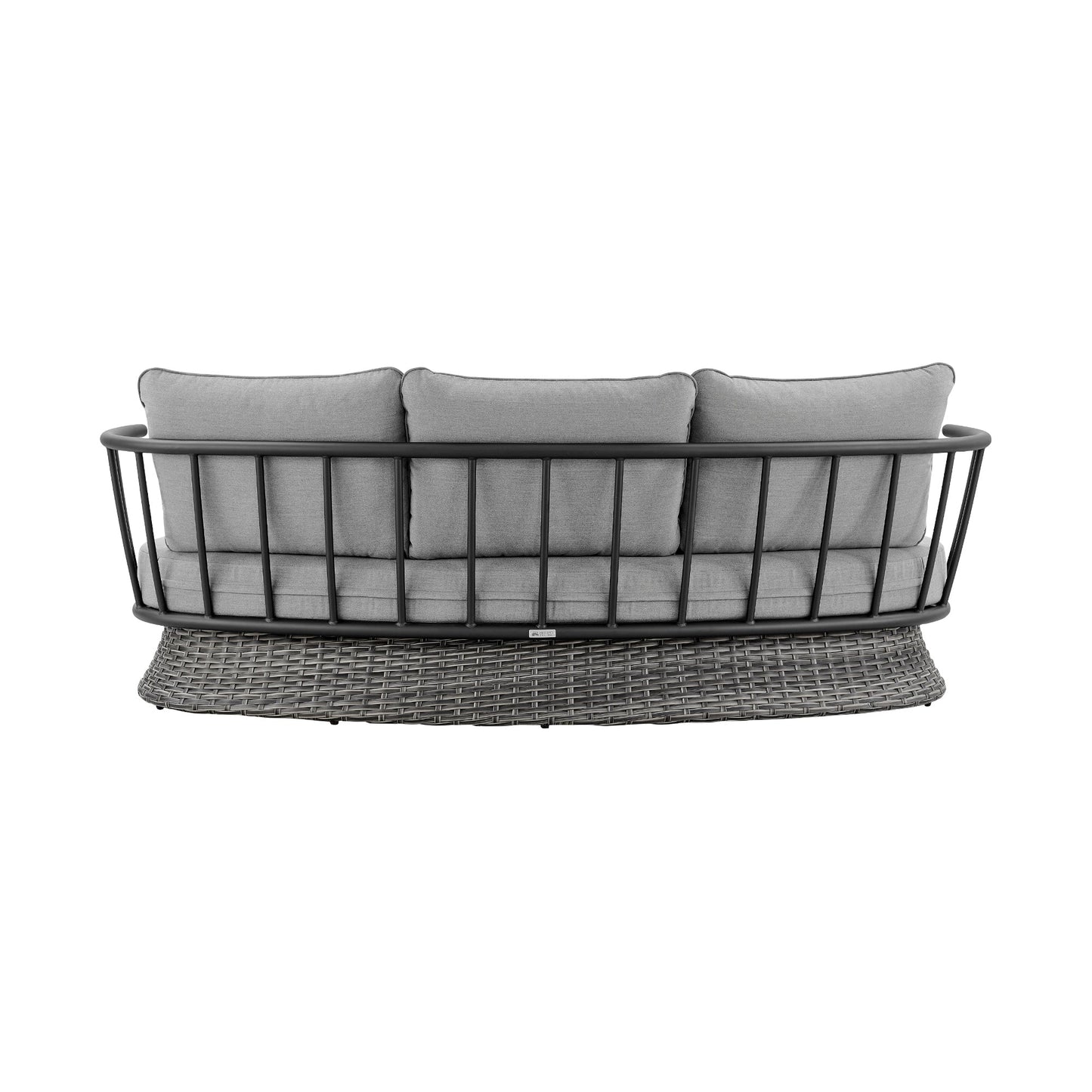 Monk Modern Gray Wicker and Aluminum Outdoor 4 Piece Conversation Set with Swivel Chairs