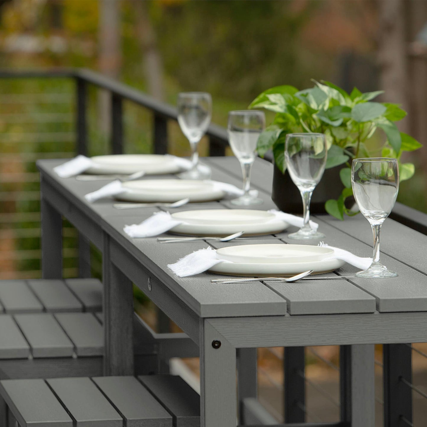 HIGHWOOD Monroe Modern Counter Height Balcony Stool/Table 6-Piece Set - N/A
