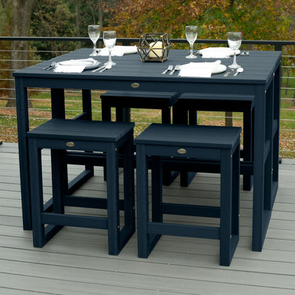 HIGHWOOD Monroe Modern Counter Height Balcony Stool/Table 6-Piece Set - N/A