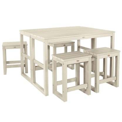 HIGHWOOD Monroe Modern Counter Height Balcony Stool/Table 6-Piece Set - N/A