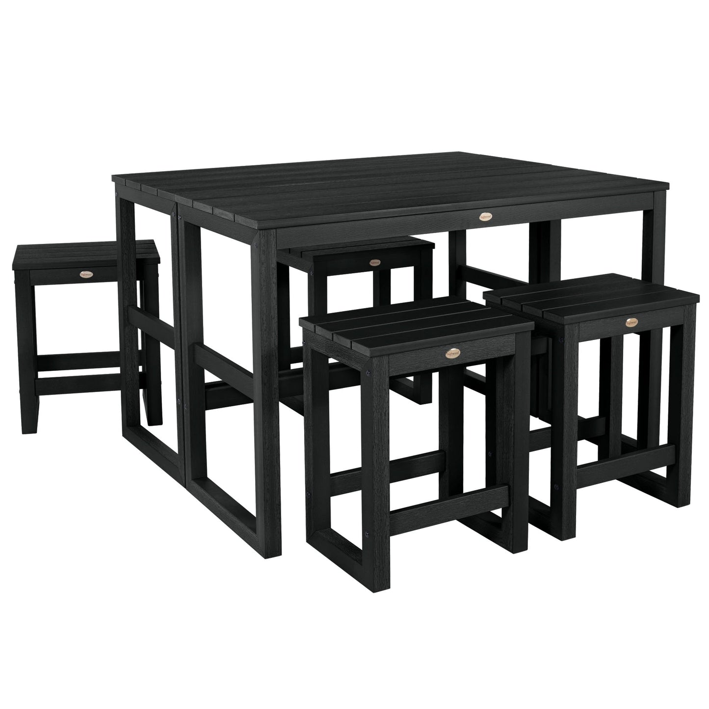HIGHWOOD Monroe Modern Counter Height Balcony Stool/Table 6-Piece Set - N/A