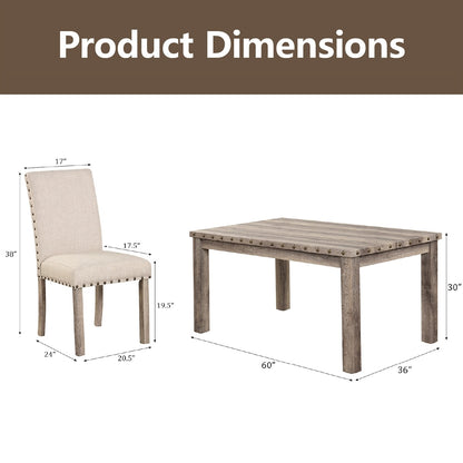 Morden Fort Farmhouse Dining Set Rectangular Table Chair 5-piece