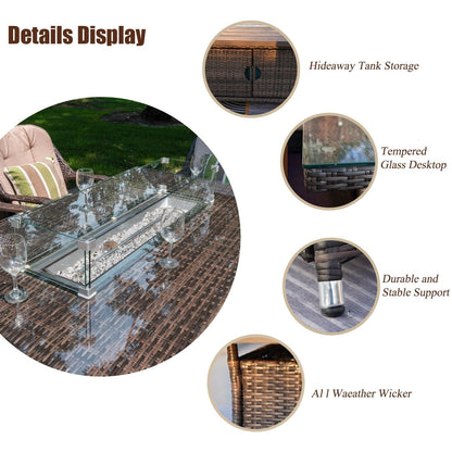 Morden Wicker/ Steel 7-piece Outdoor Conversation Firepit Dining Sets