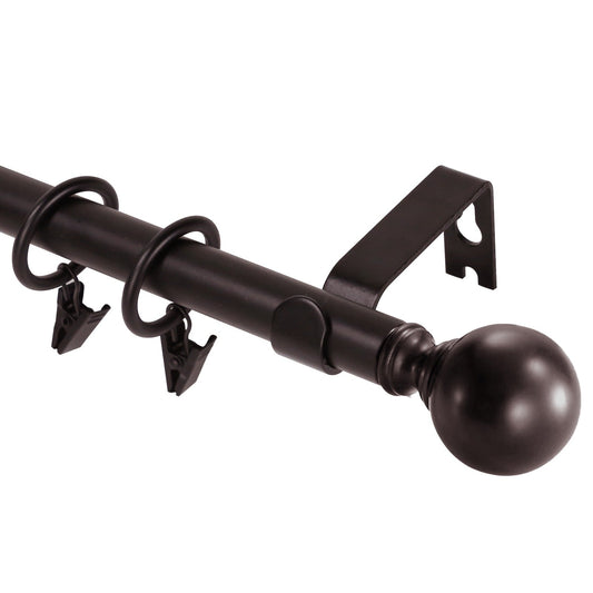 Mordern Round Ball Adjustable Curtain Rod with Curtain Rings