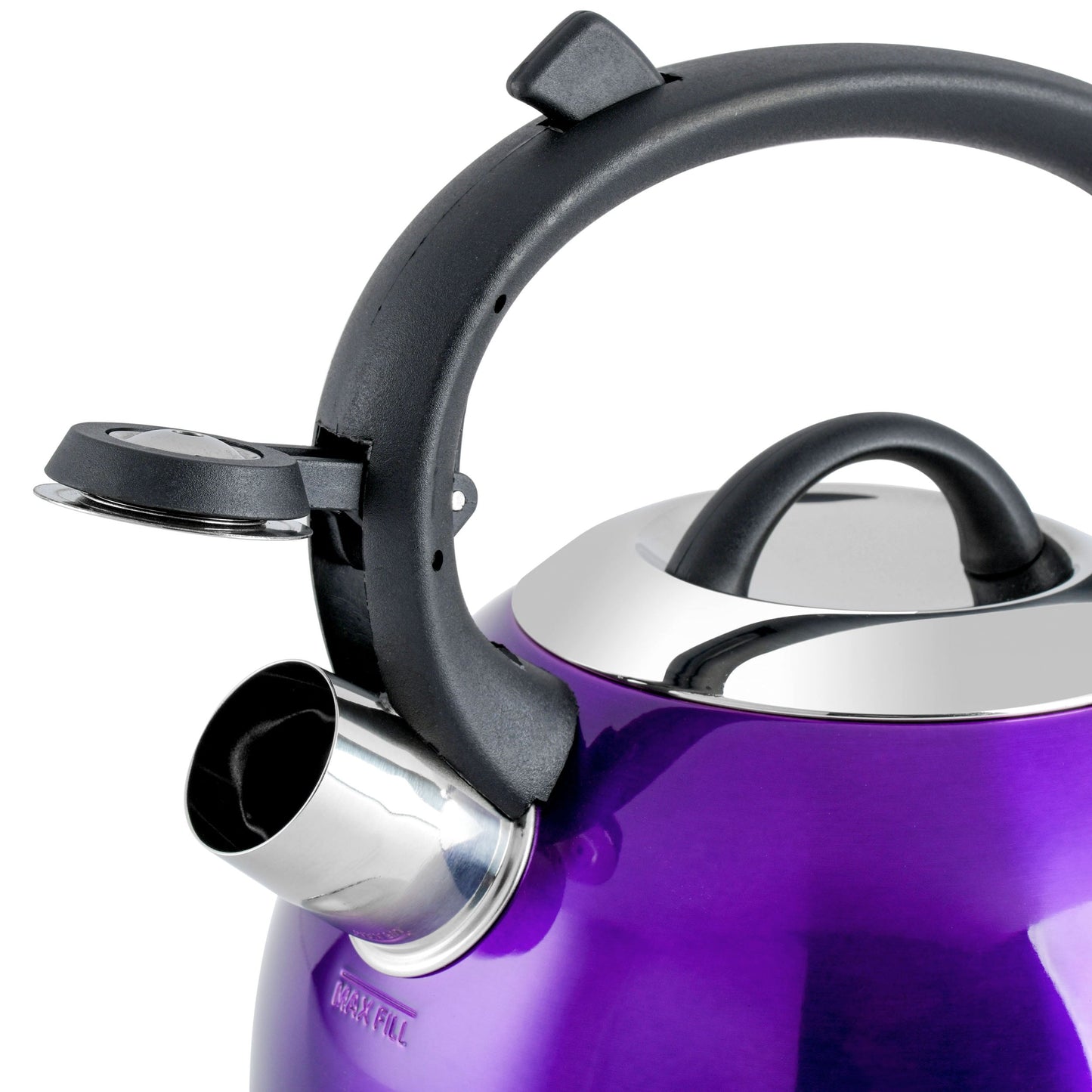 Mr. Coffee Flintshire 1.75 Quart Whistling Stovetop Tea Kettle in Purple - 1.75 Quart