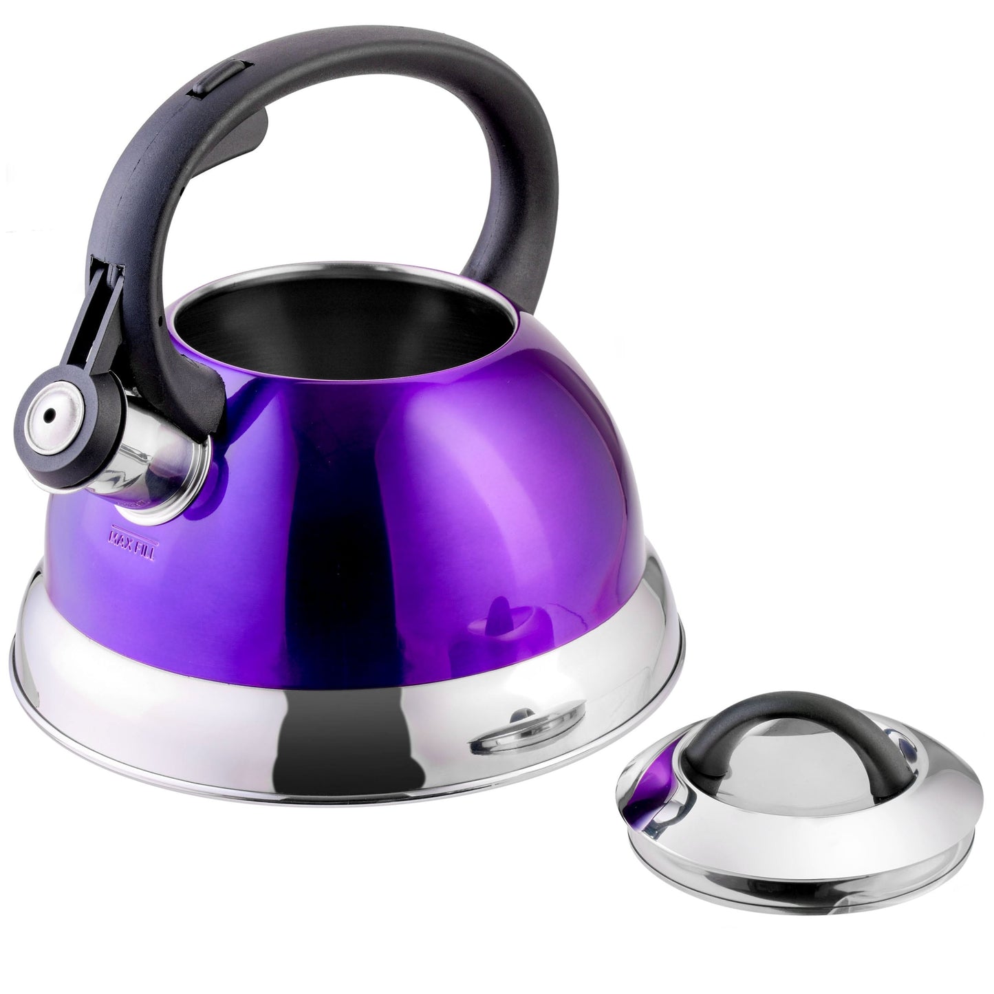 Mr. Coffee Flintshire 1.75 Quart Whistling Stovetop Tea Kettle in Purple - 1.75 Quart