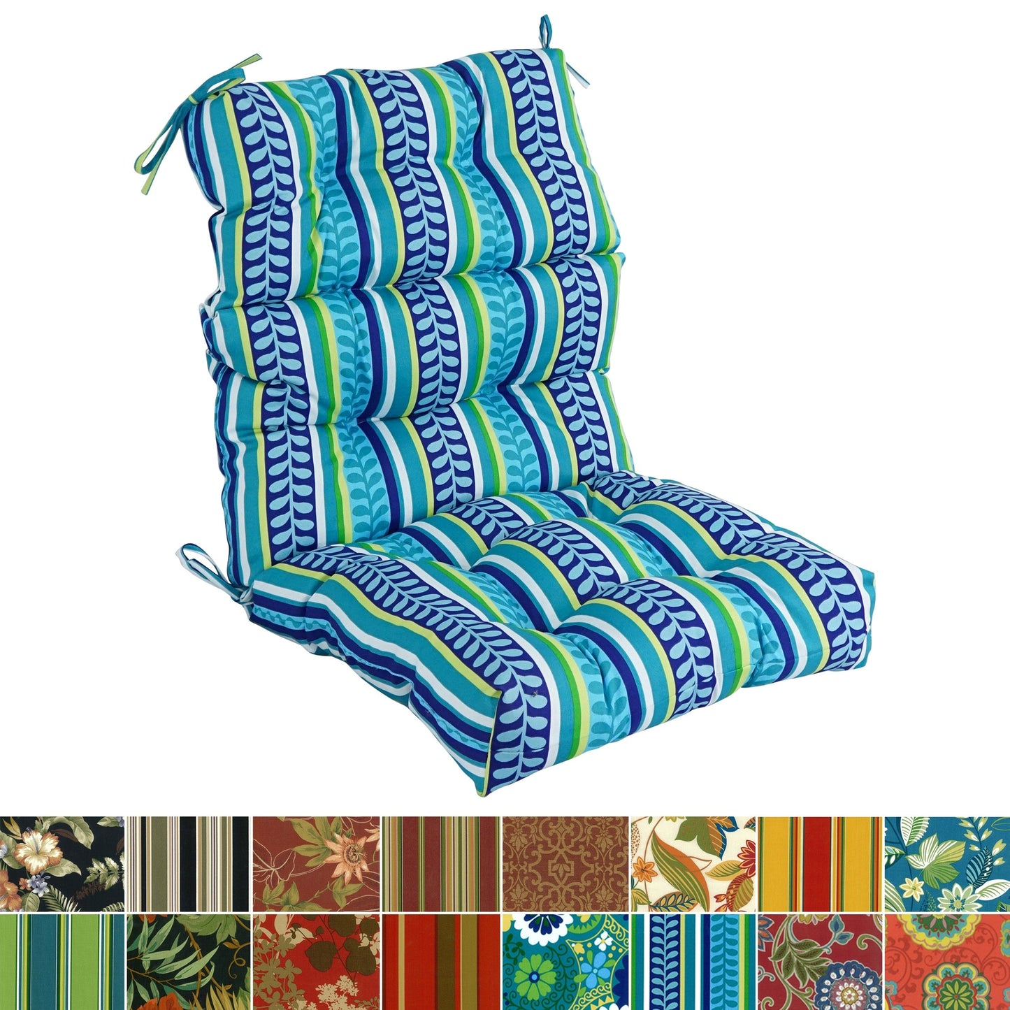 Multi-section Tufted Outdoor Seat/Back Chair Cushion (Multiple Sizes)