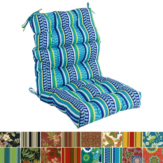 Multi-section Tufted Outdoor Seat/Back Chair Cushion (Multiple Sizes)