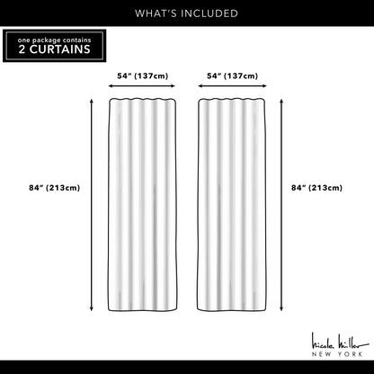 NICOLE MILLER NEW YORK Canvas Indoor/Outdoor Grommet Top Curtain Panel Pair