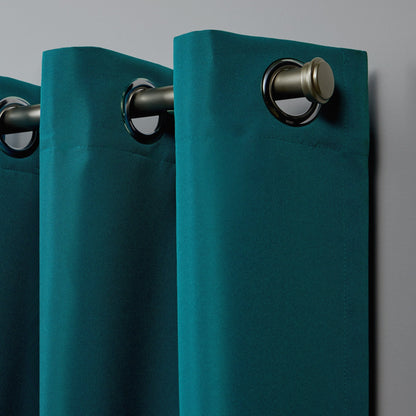 NICOLE MILLER NEW YORK Canvas Indoor/Outdoor Grommet Top Curtain Panel Pair
