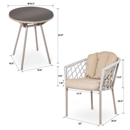 NUU GARDEN 3-piece Patio Rope Bistro Set