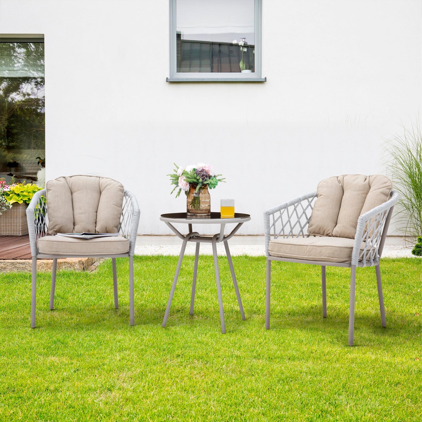 NUU GARDEN 3-piece Patio Rope Bistro Set