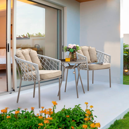 NUU GARDEN 3-piece Patio Rope Bistro Set