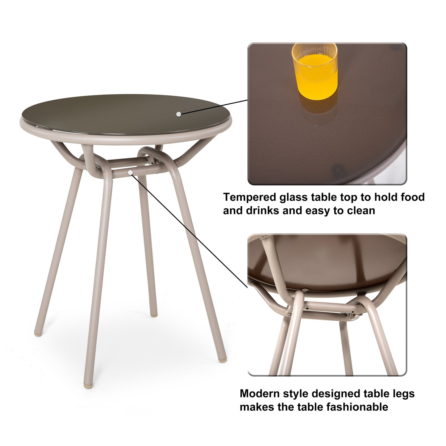 NUU GARDEN 3-piece Patio Rope Bistro Set