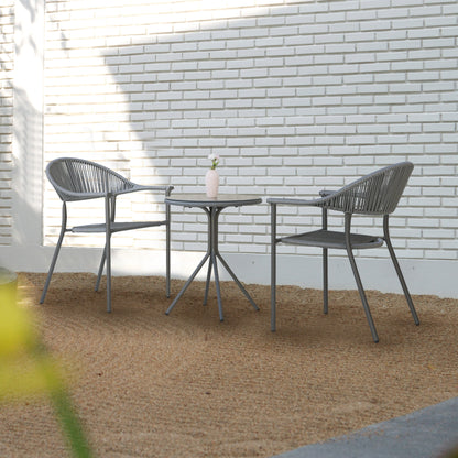 NUU GARDEN 3-piece Patio Rope Wicker Bistro Set