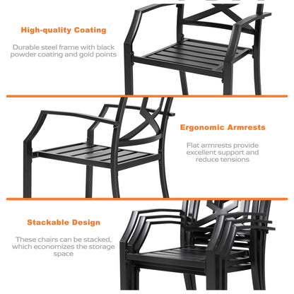 NUU GARDEN Outdoor 3-Piece Iron Bistro Set