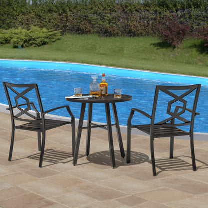 NUU GARDEN Outdoor 3-Piece Iron Bistro Set
